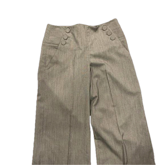 Larry Levine Petite 10P tailored wide leg pocketed lightweight pant with cuffs - Picture 3 of 8